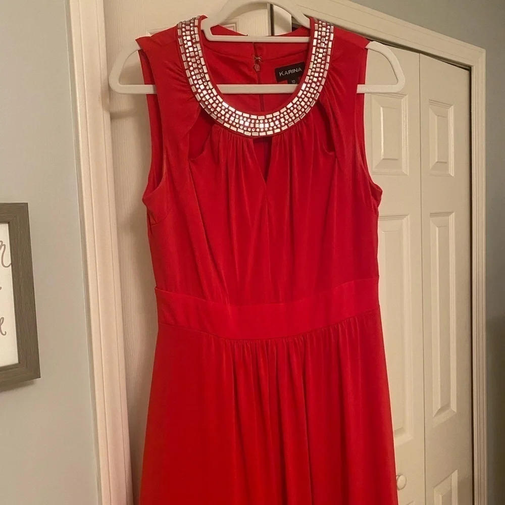 Karina Red Maxi Dress - Picture 2 of 16